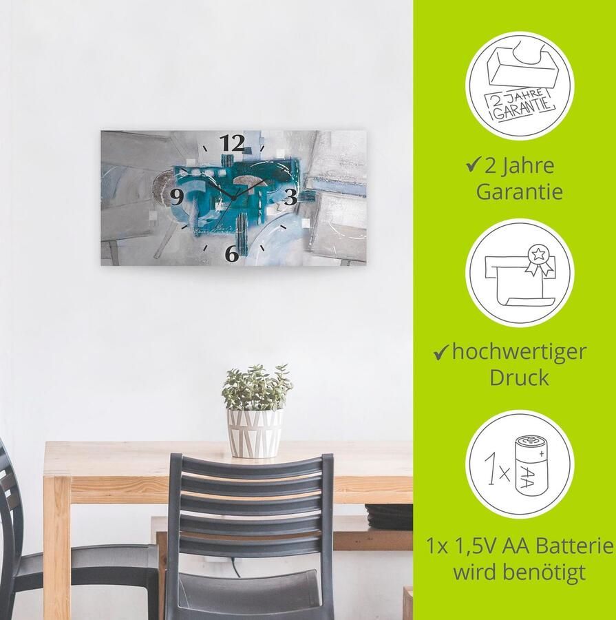 Artland Wandklok Abstracte blauwe rondjes 3d-look geschulpt met kwarts- of radiografisch uurwerk verschillende maten - Foto 3