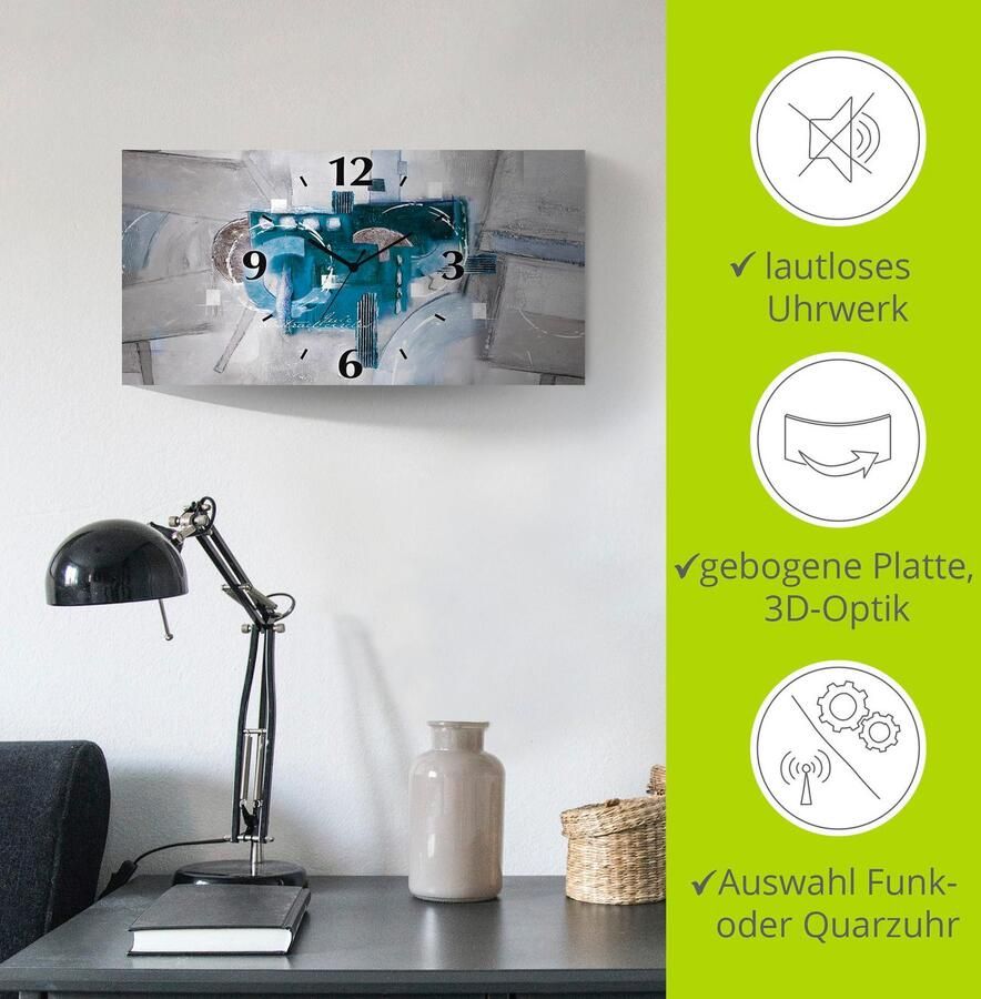 Artland Wandklok Abstracte blauwe rondjes 3d-look geschulpt met kwarts- of radiografisch uurwerk verschillende maten - Foto 5