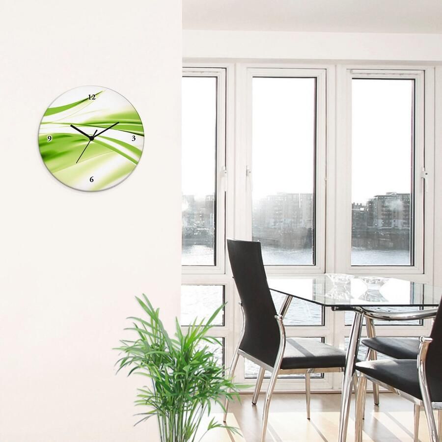 Artland Wandklok Abstracte golf optioneel verkrijgbaar met kwarts- of radiografisch uurwerk geruisloos zonder tikkend geluid - Foto 2