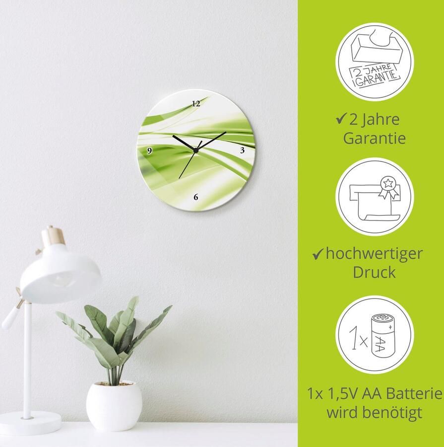 Artland Wandklok Abstracte golf optioneel verkrijgbaar met kwarts- of radiografisch uurwerk geruisloos zonder tikkend geluid - Foto 4