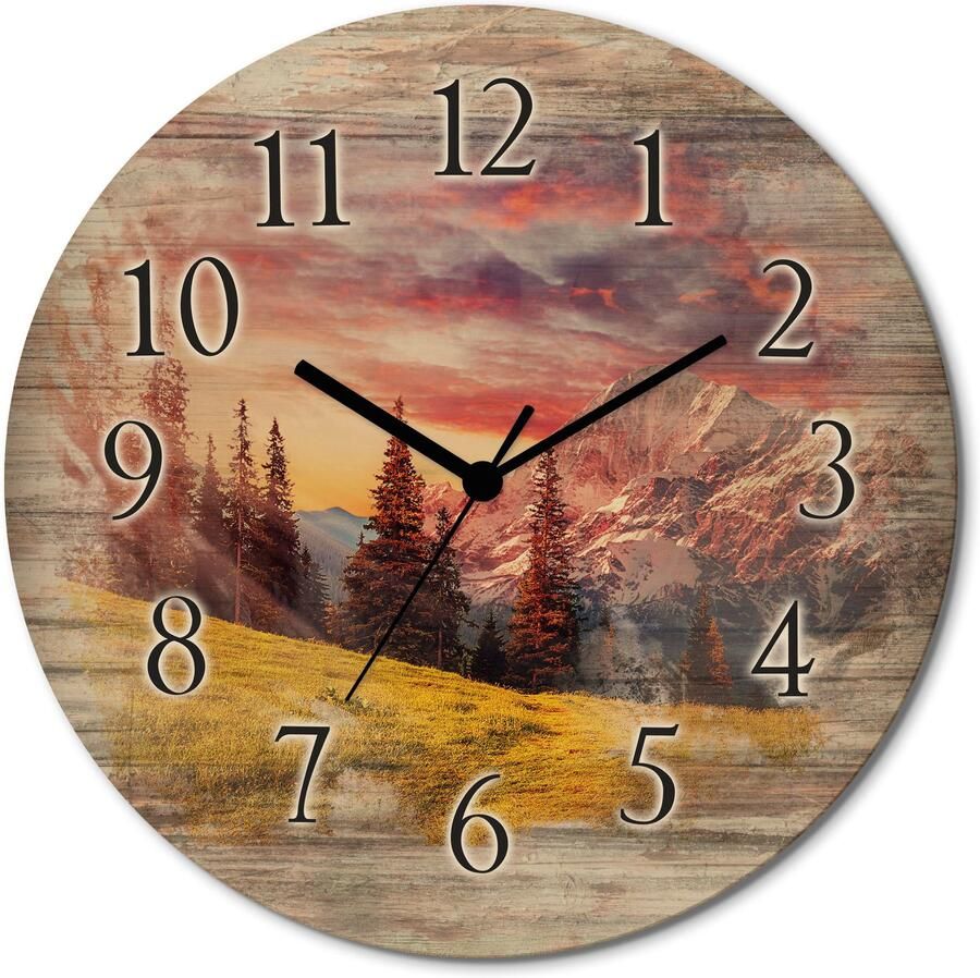 Artland Wandklok Alpien hoogland optioneel verkrijgbaar met kwarts- of radiografisch uurwerk geruisloos zonder tikkend geluid - Foto 6