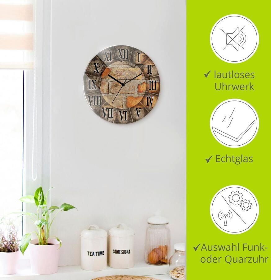 Artland Wandklok Antiek horloge optioneel verkrijgbaar met kwarts- of radiografisch uurwerk geruisloos zonder tikkend geluid - Foto 6