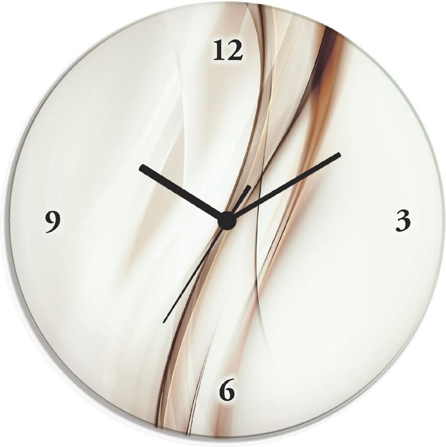 Artland Wandklok Bruin Abstract optioneel verkrijgbaar met kwarts- of radiografisch uurwerk geruisloos zonder tikkend geluid - Foto 4