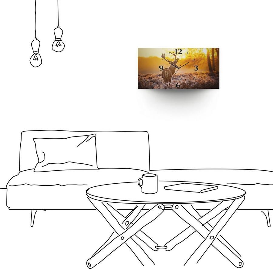 Artland Wandklok Edelherten 3d-look geschulpt met kwarts- of radiografisch uurwerk verschillende maten - Foto 5