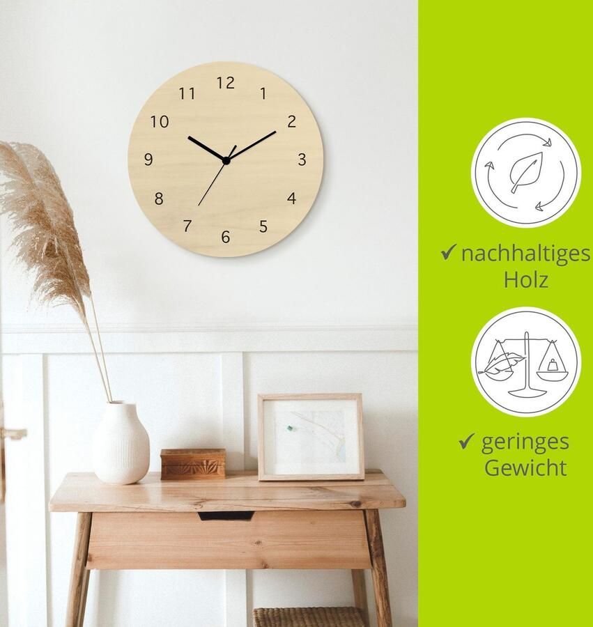 Artland Wandklok Eeuwige eenvoud optioneel verkrijgbaar met kwarts- of radiografisch uurwerk geruisloos zonder tikkend geluid - Foto 4