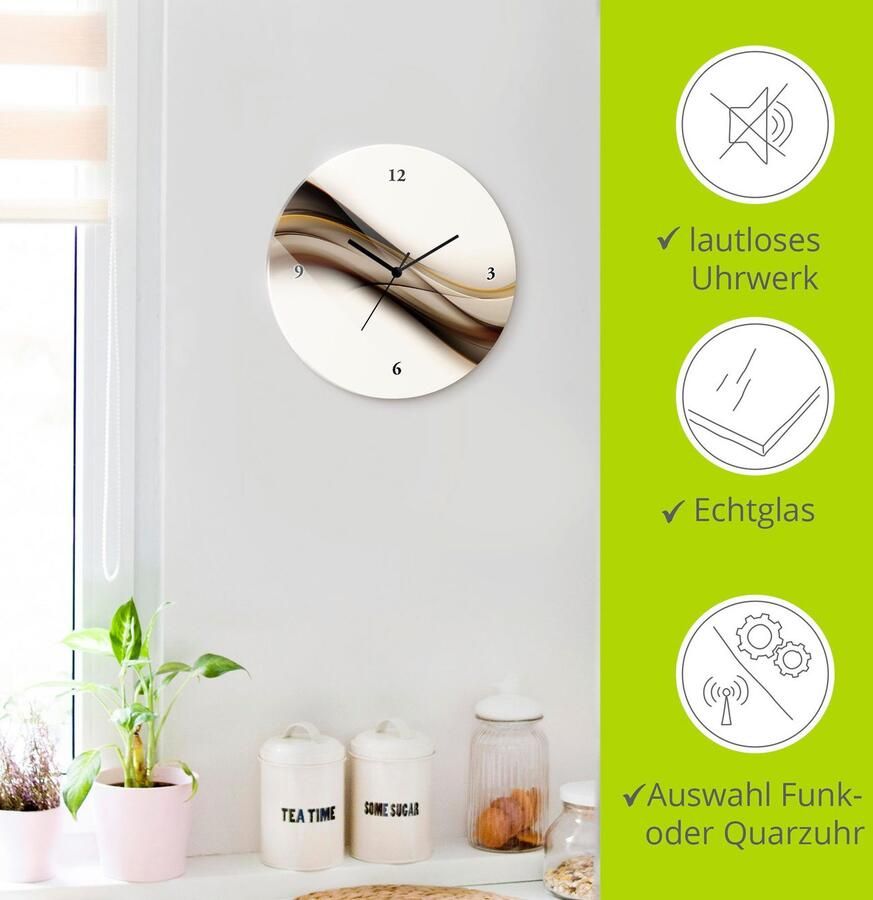 Artland Wandklok Golf optioneel verkrijgbaar met kwarts- of radiografisch uurwerk geruisloos zonder tikkend geluid - Foto 6