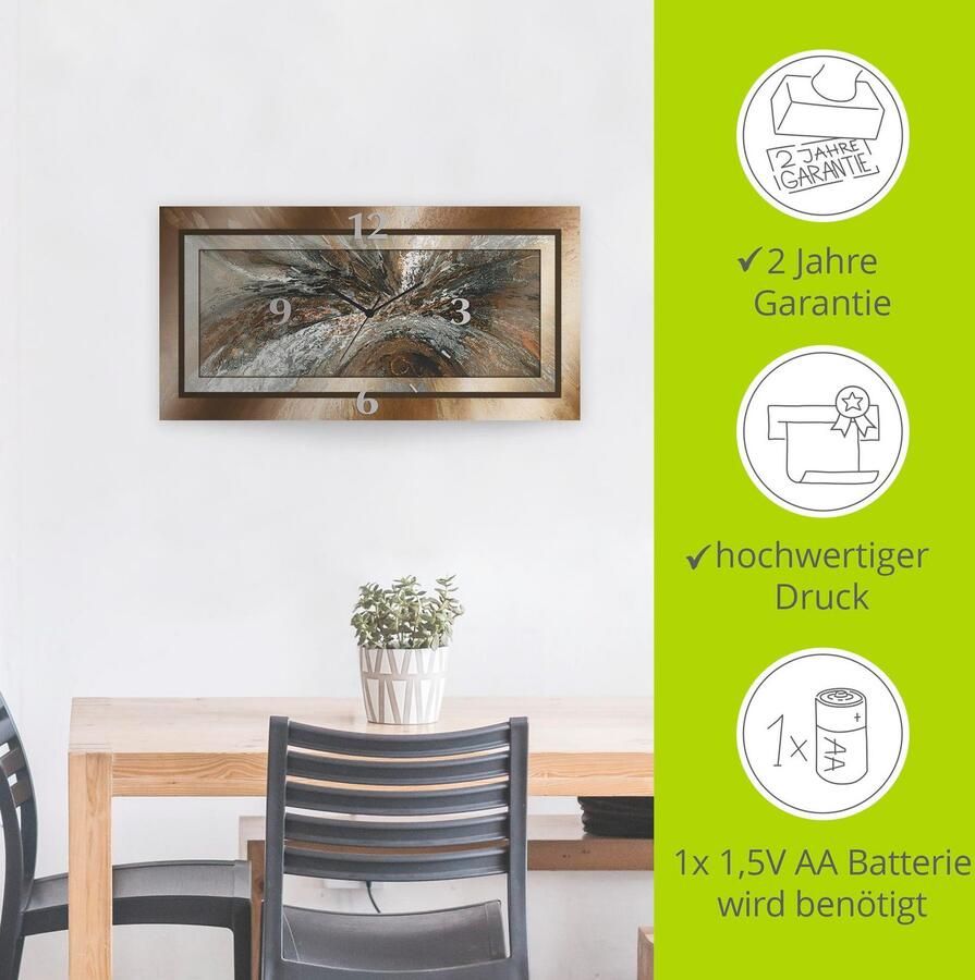 Artland Wandklok Goudkleur abstract 1 3d-look geschulpt met kwarts- of radiografisch uurwerk verschillende maten - Foto 4