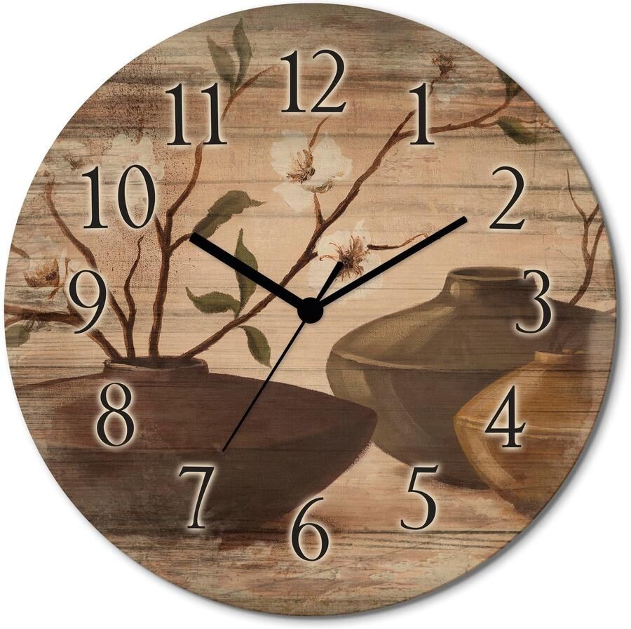 Artland Wandklok Goudkleurige ingelijste kersenbloesem optioneel verkrijgbaar met kwarts- of radiografisch uurwerk geruisloos zonder tikkend geluid - Foto 6