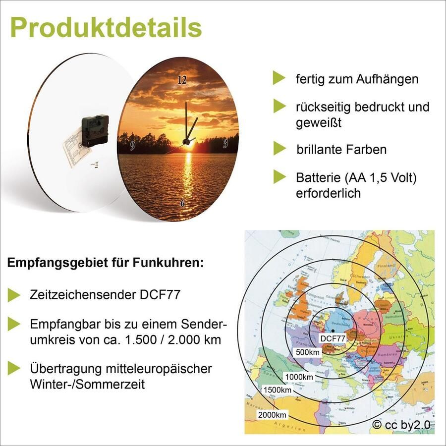 Artland Wandklok Bruine stenen muur - Foto 4