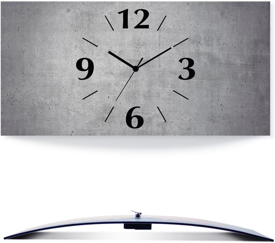 Artland Wandklok Grijs beton 3d-look geschulpt met kwarts- of radiografisch uurwerk verschillende maten - Foto 6