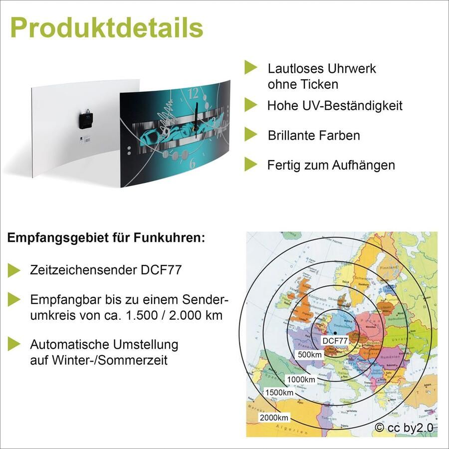 Artland Wandklok Noordzeestrand op Langeoog pier 3d-look geschulpt met kwarts- of radiografisch uurwerk verschillende maten - Foto 2