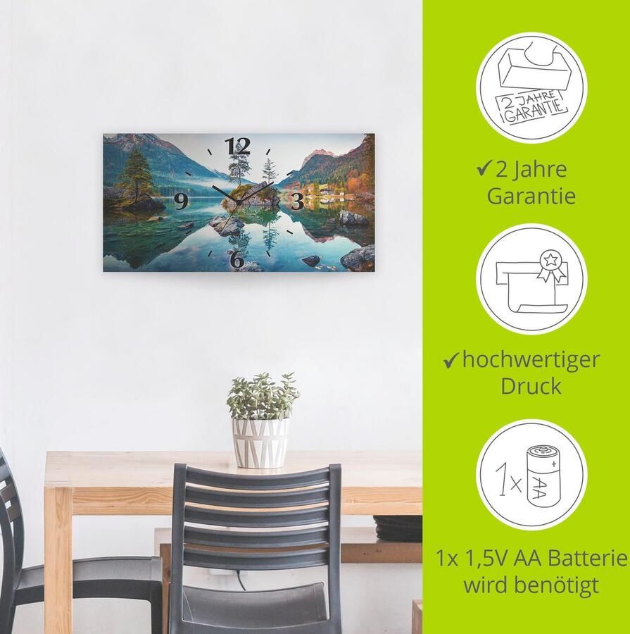 Artland Wandklok Herfstscène van de Hintersee voor de Alpen 3d-look geschulpt met kwarts- of radiografisch uurwerk verschillende maten - Foto 4