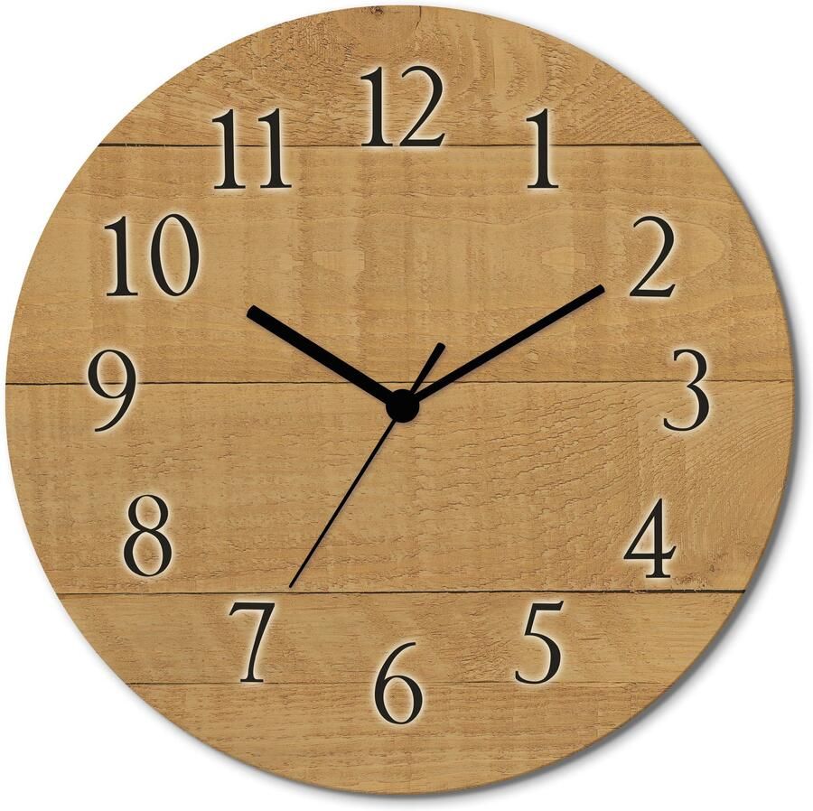 Artland Wandklok Hout licht optioneel verkrijgbaar met kwarts- of radiografisch uurwerk geruisloos zonder tikkend geluid - Foto 6