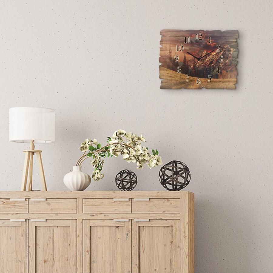 Artland Wandklok Houten klok alpien hoogland - Foto 3