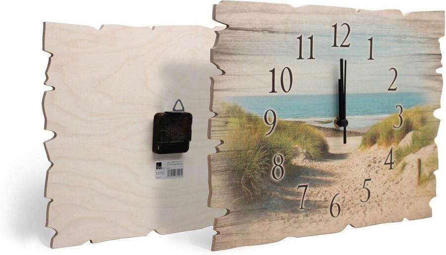 Artland Wandklok Noordzeestrand op Langeoog pier optioneel verkrijgbaar met kwarts- of radiografisch uurwerk geruisloos zonder tikkend geluid - Foto 10
