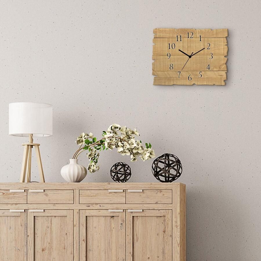 Artland Wandklok Houten klok licht optioneel verkrijgbaar met kwarts- of radiografisch uurwerk geruisloos zonder tikkend geluid - Foto 3