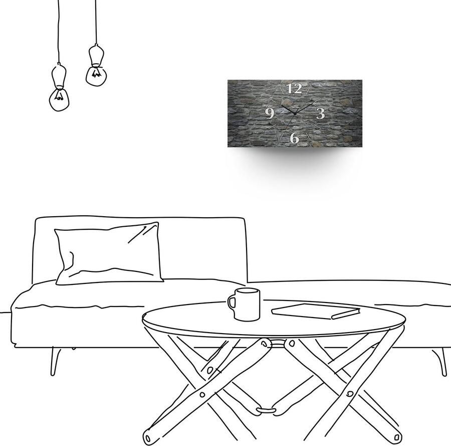 Artland Wandklok Leistenen muur - Foto 6