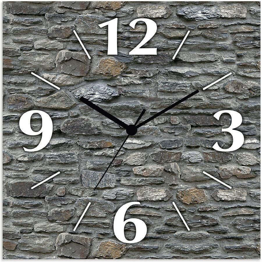 Artland Wandklok Leistenen muur optioneel verkrijgbaar met kwarts- of radiografisch uurwerk geruisloos zonder tikkend geluid - Foto 2