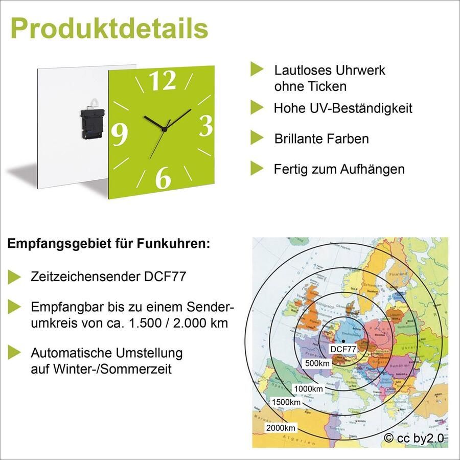 Artland Wandklok Graniet-gesteente-antraciet - Foto 2