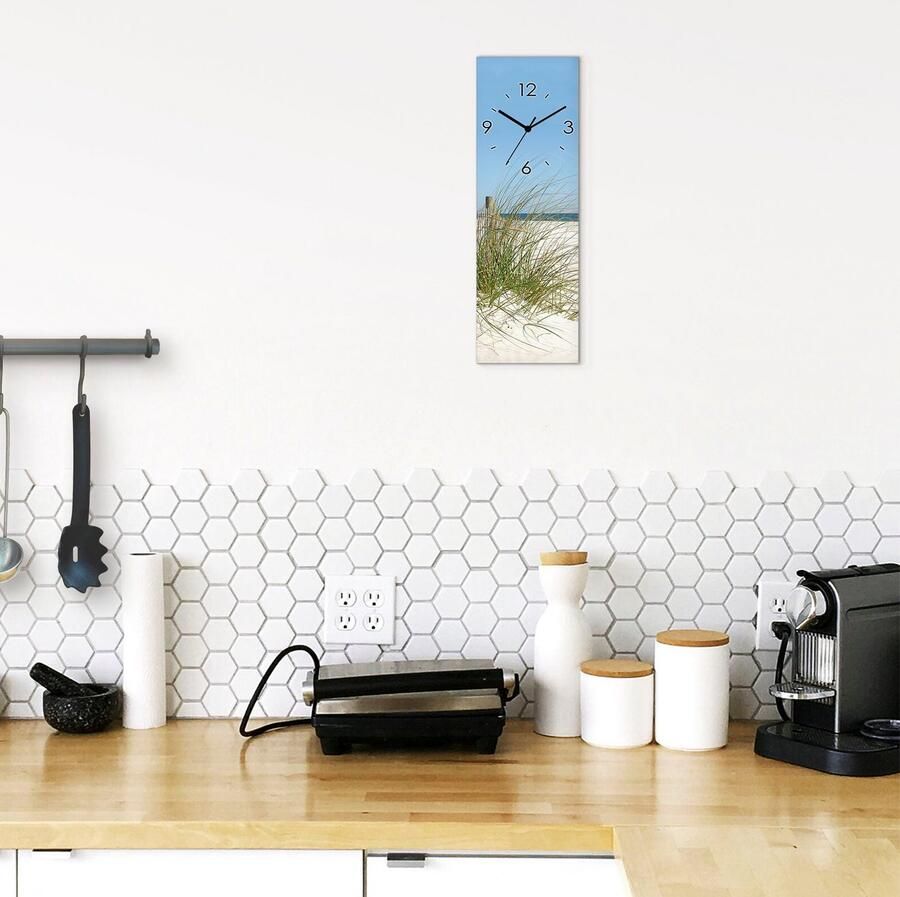Artland Wandklok Mooie duinen met grassen en hek optioneel verkrijgbaar met kwarts- of radiografisch uurwerk geruisloos zonder tikkend geluid - Foto 5