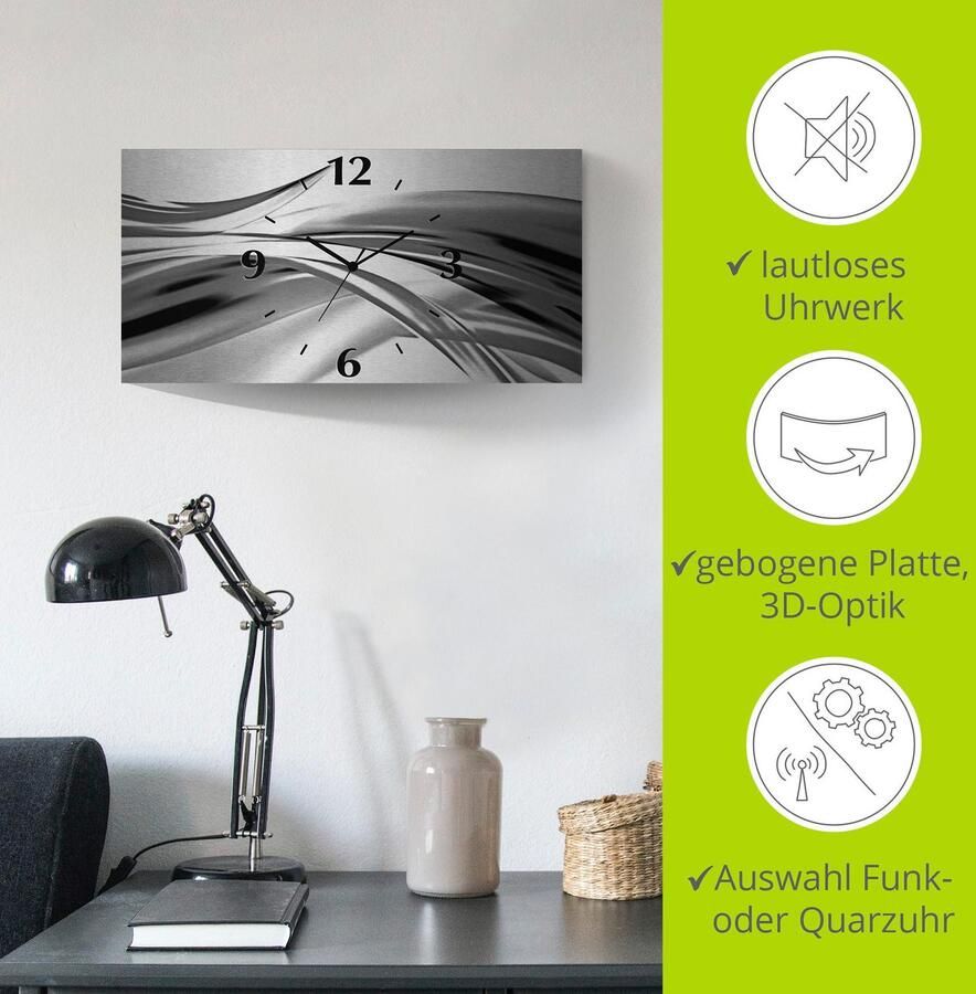 Artland Wandklok Mooie golf abstract 3d-look geschulpt met kwarts- of radiografisch uurwerk verschillende maten - Foto 5