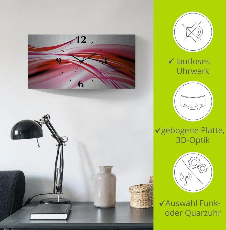 Artland Wandklok Mooie golf abstract 3d-look geschulpt met kwarts- of radiografisch uurwerk verschillende maten - Foto 5