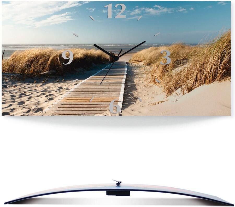 Artland Wandklok Noordzeestrand op Langeoog pier 3d-look geschulpt met kwarts- of radiografisch uurwerk verschillende maten - Foto 6