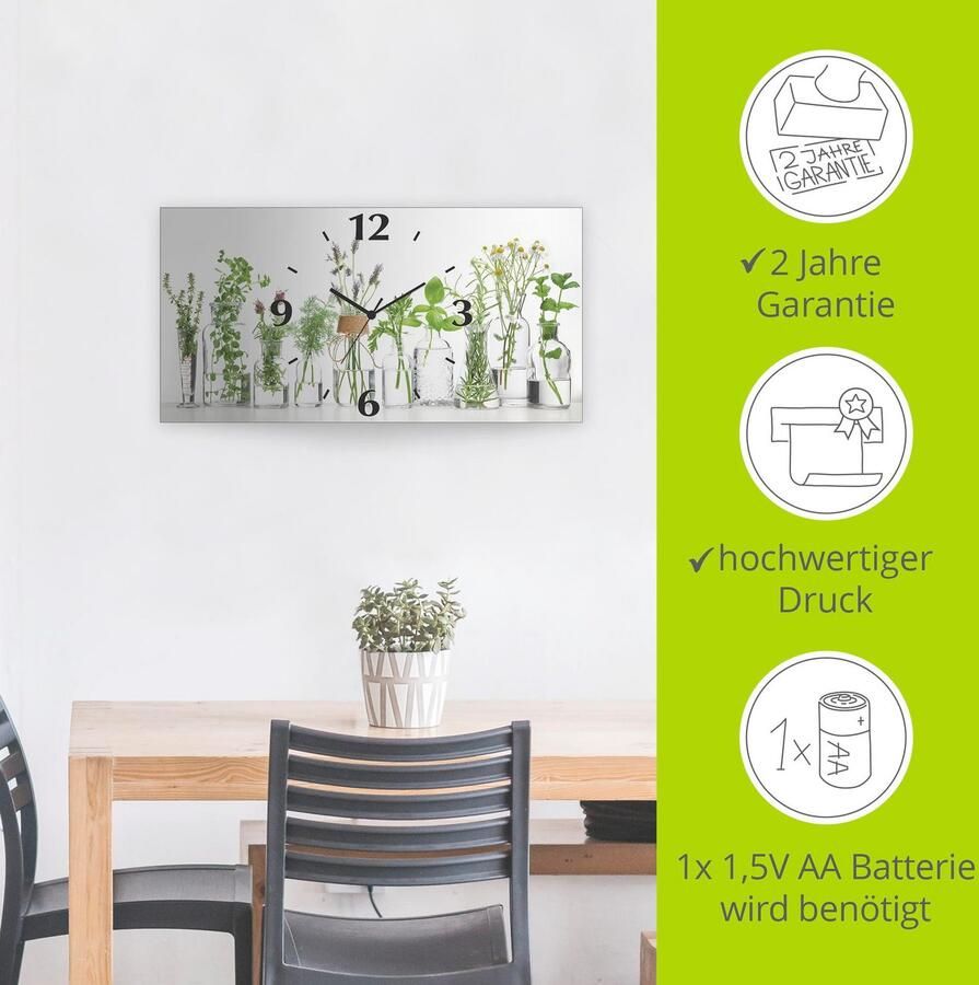 Artland Wandklok Oliën met kruiden 3d-look geschulpt met kwarts- of radiografisch uurwerk verschillende maten - Foto 3