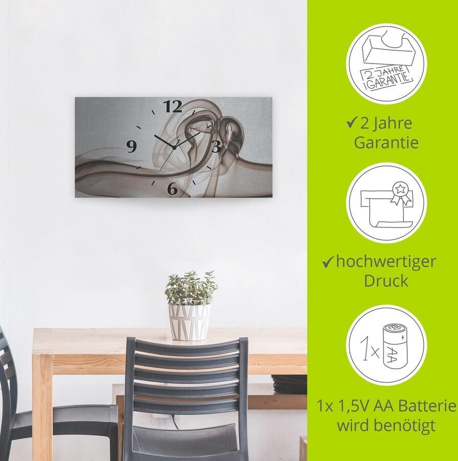 Artland Wandklok Ontmoeting achtergrond- bruin 3d-look geschulpt met kwarts- of radiografisch uurwerk verschillende maten - Foto 4