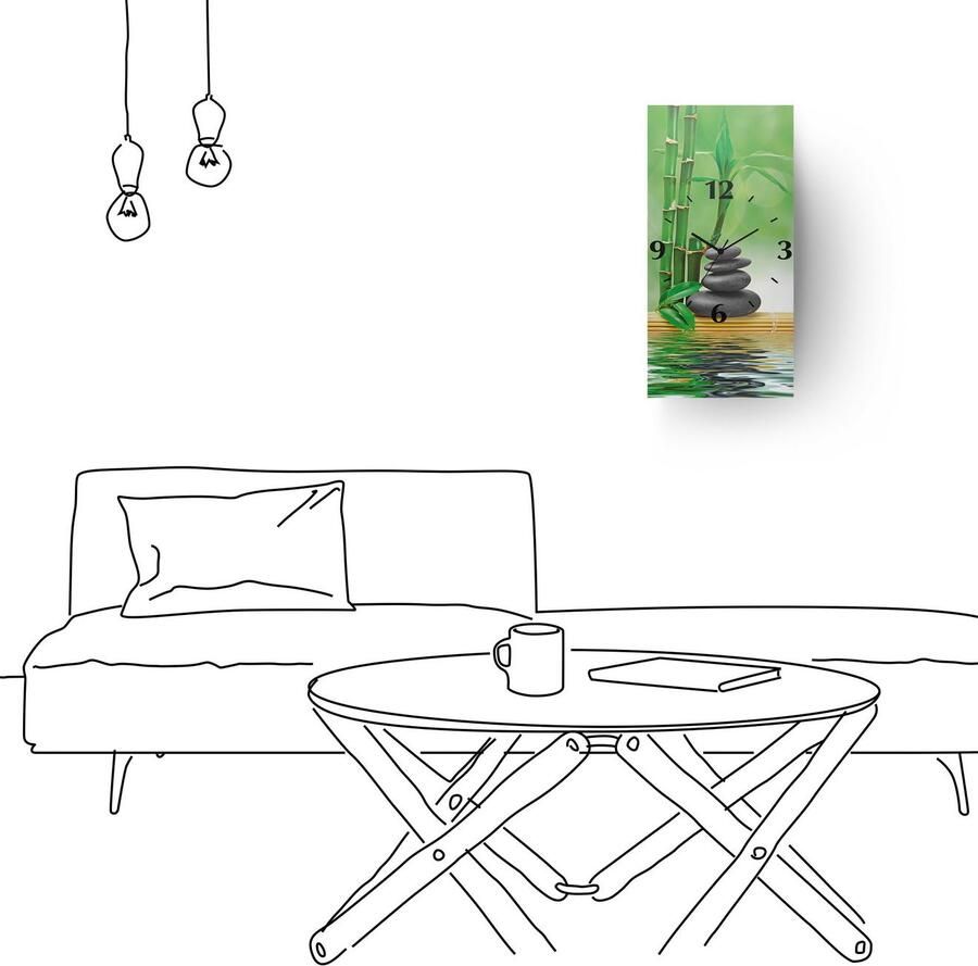 Artland Wandklok Spa concept zen basaltstenen 3d-look geschulpt met kwarts- of radiografisch uurwerk verschillende maten - Foto 5