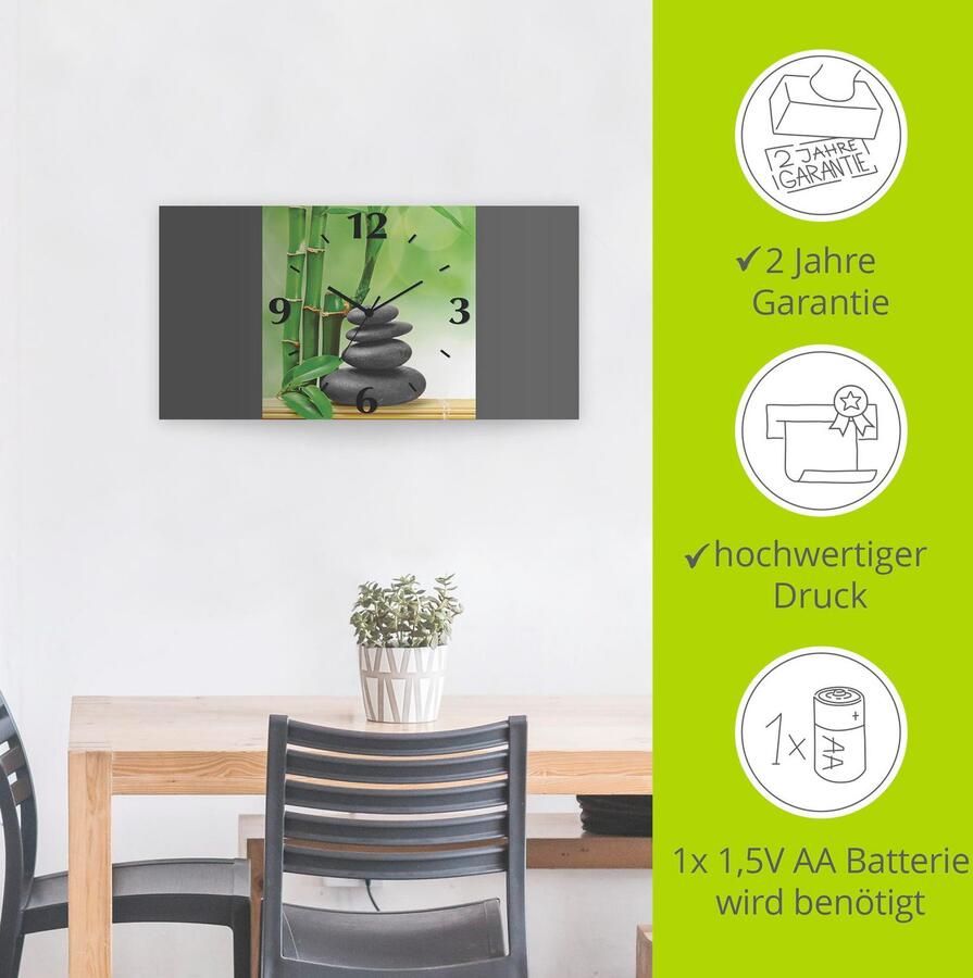 Artland Wandklok Spa concept zen basaltstenen 3d-look geschulpt met kwarts- of radiografisch uurwerk verschillende maten - Foto 4