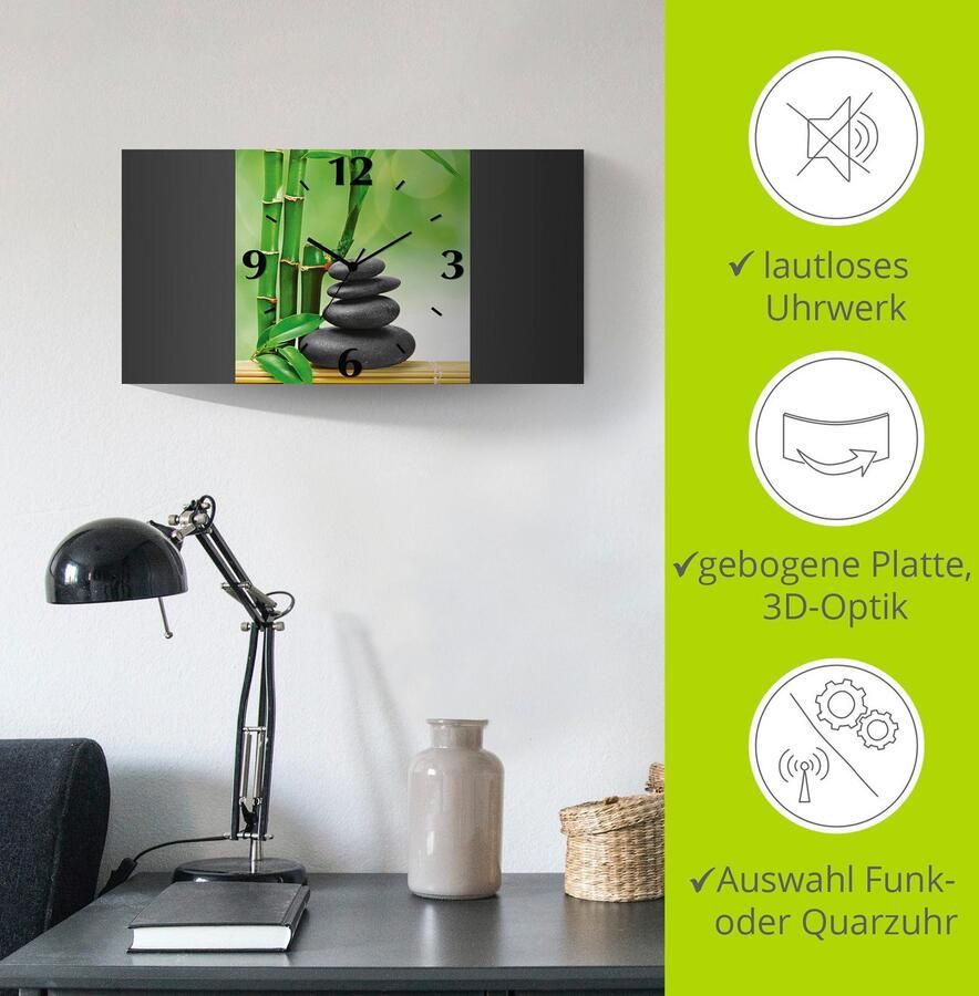 Artland Wandklok Spa concept zen basaltstenen 3d-look geschulpt met kwarts- of radiografisch uurwerk verschillende maten - Foto 6