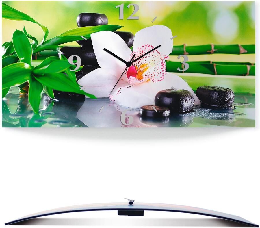 Artland Wandklok Spa stenen bamboe takjes orchidee 3d-look geschulpt met kwarts- of radiografisch uurwerk verschillende maten - Foto 8