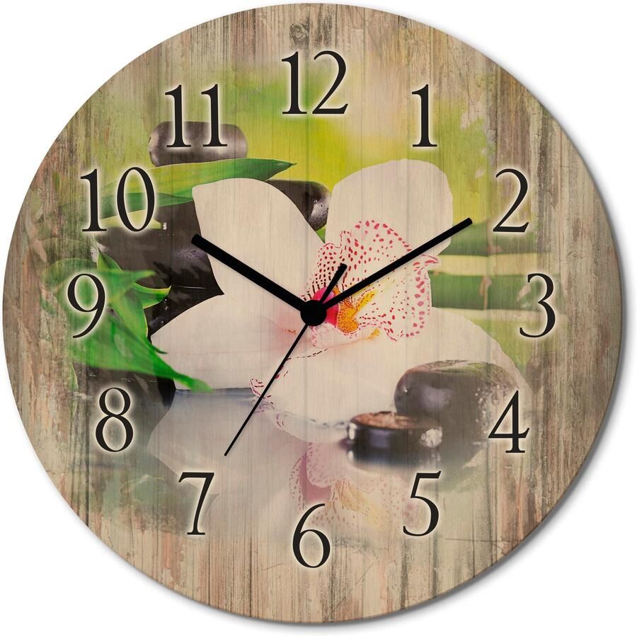 Artland Wandklok Spa stenen bamboe takjes orchidee 3d-look geschulpt met kwarts- of radiografisch uurwerk verschillende maten - Foto 6