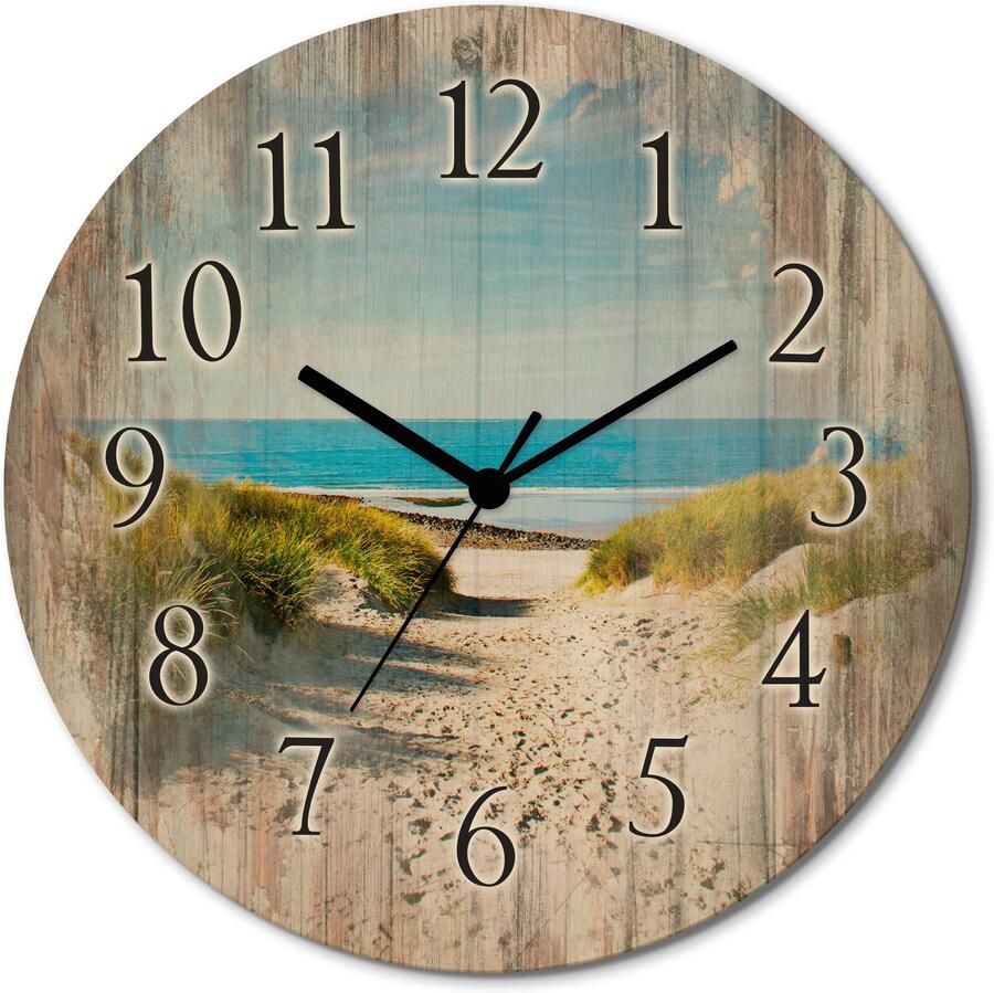Artland Wandklok Strand met zandduinen optioneel verkrijgbaar met kwarts- of radiografisch uurwerk geruisloos zonder tikkend geluid - Foto 6