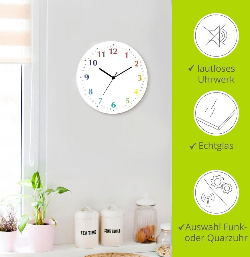 Artland Wandklok Trendkleuren optioneel verkrijgbaar met kwarts- of radiografisch uurwerk geruisloos zonder tikkend geluid - Foto 5