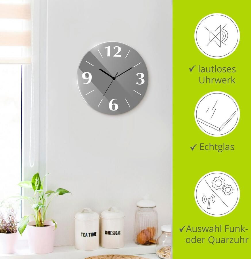 Artland Wandklok Trendkleuren optioneel verkrijgbaar met kwarts- of radiografisch uurwerk geruisloos zonder tikkend geluid - Foto 5