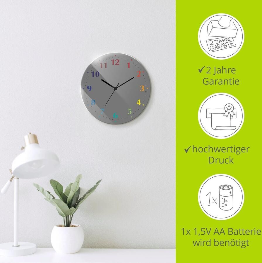 Artland Wandklok Trendkleuren optioneel verkrijgbaar met kwarts- of radiografisch uurwerk geruisloos zonder tikkend geluid - Foto 4