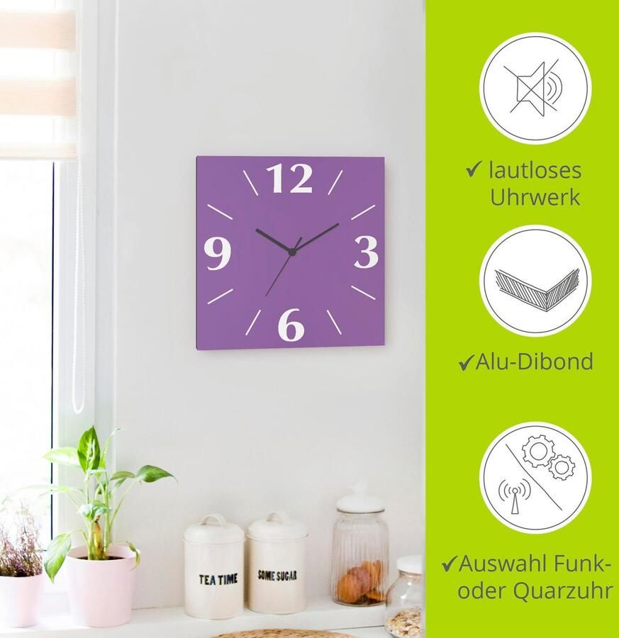 Artland Wandklok Uni trendkleuren optioneel verkrijgbaar met kwarts- of radiografisch uurwerk geruisloos zonder tikkend geluid - Foto 8