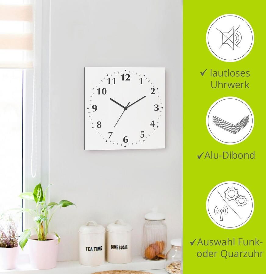 Artland Wandklok Uni trendkleuren optioneel verkrijgbaar met kwarts- of radiografisch uurwerk geruisloos zonder tikkend geluid - Foto 7