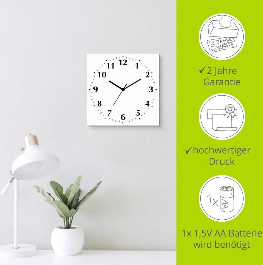 Artland Wandklok Uni trendkleuren optioneel verkrijgbaar met kwarts- of radiografisch uurwerk geruisloos zonder tikkend geluid - Foto 5