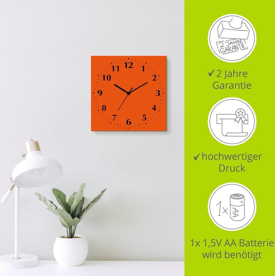 Artland Wandklok Uni trendkleuren optioneel verkrijgbaar met kwarts- of radiografisch uurwerk geruisloos zonder tikkend geluid - Foto 6