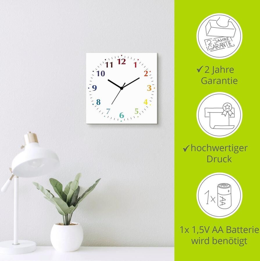 Artland Wandklok Uni trendkleuren optioneel verkrijgbaar met kwarts- of radiografisch uurwerk geruisloos zonder tikkend geluid - Foto 5