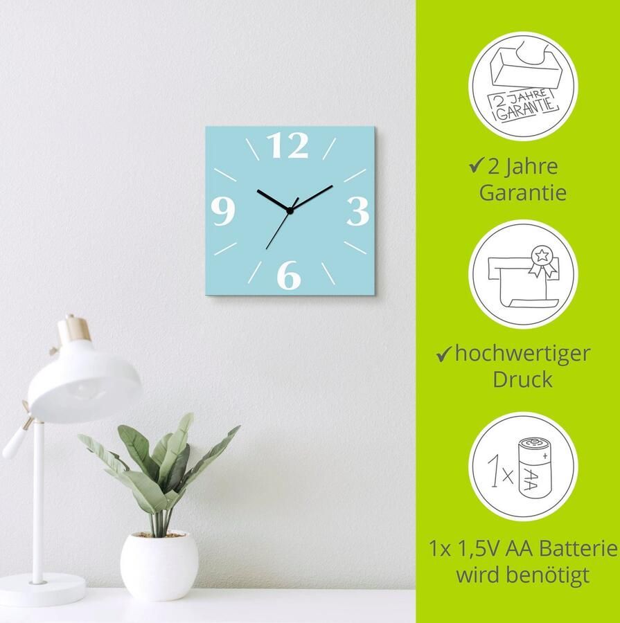 Artland Wandklok Uni trendkleuren optioneel verkrijgbaar met kwarts- of radiografisch uurwerk geruisloos zonder tikkend geluid - Foto 5