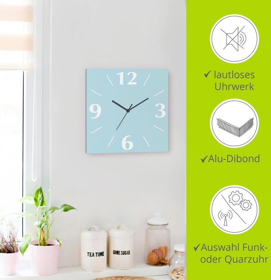 Artland Wandklok Uni trendkleuren optioneel verkrijgbaar met kwarts- of radiografisch uurwerk geruisloos zonder tikkend geluid - Foto 7