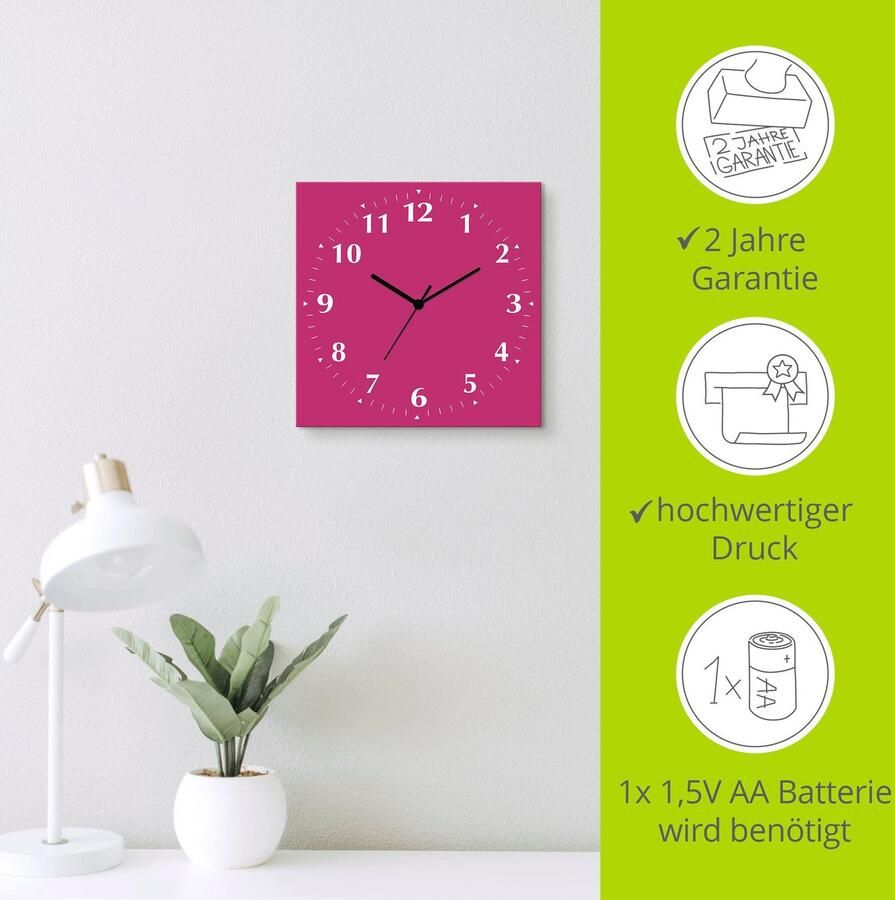 Artland Wandklok Uni trendkleuren optioneel verkrijgbaar met kwarts- of radiografisch uurwerk geruisloos zonder tikkend geluid - Foto 6