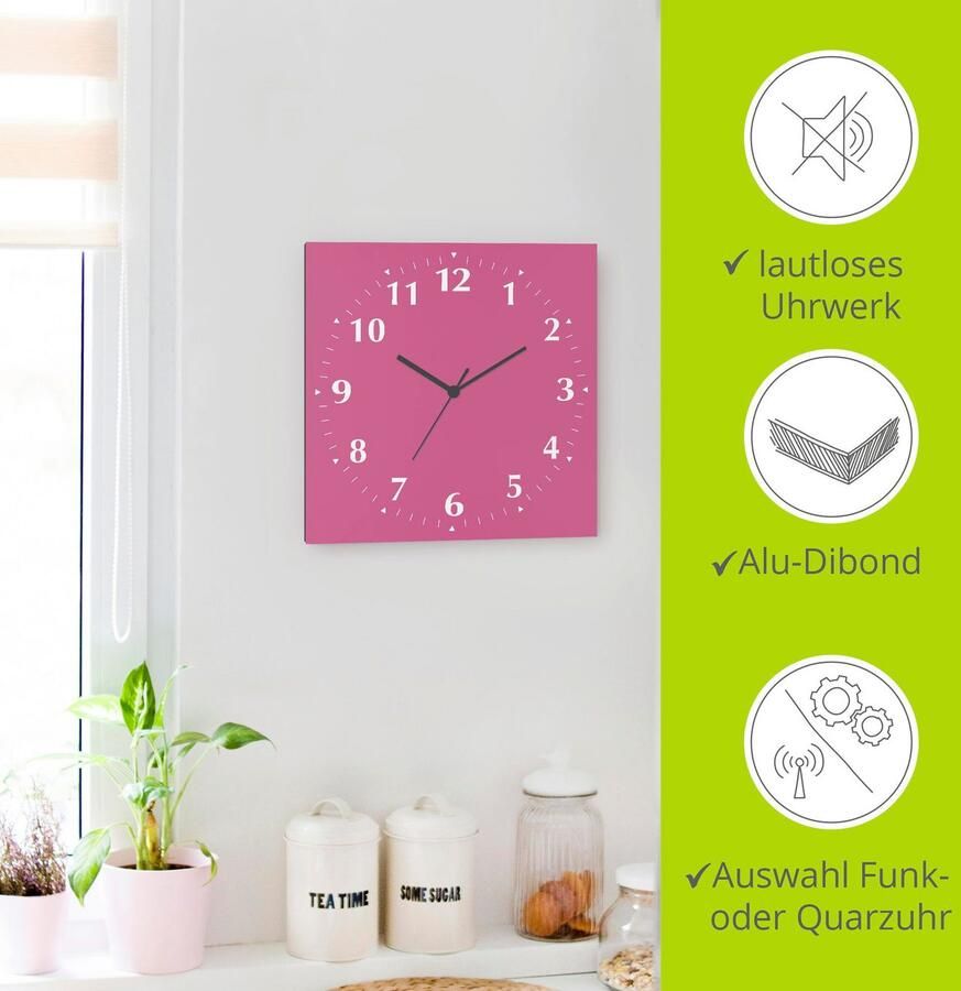 Artland Wandklok Uni trendkleuren optioneel verkrijgbaar met kwarts- of radiografisch uurwerk geruisloos zonder tikkend geluid - Foto 8