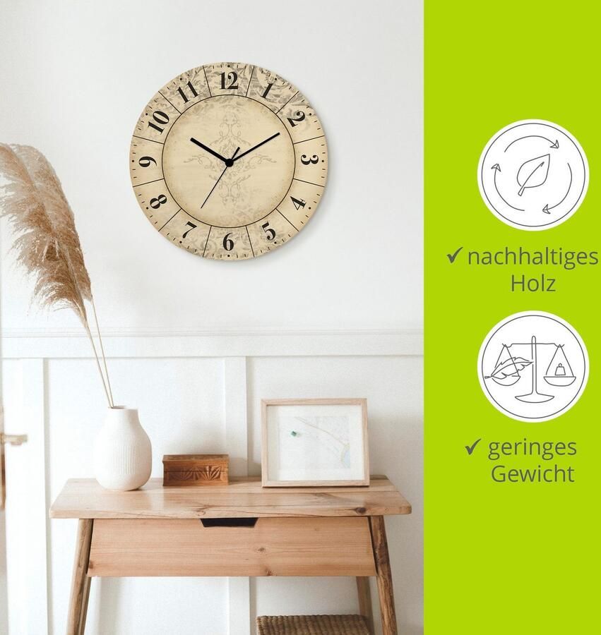 Artland Wandklok Vintage tijdfluisteraar optioneel verkrijgbaar met kwarts- of radiografisch uurwerk geruisloos zonder tikkend geluid - Foto 4