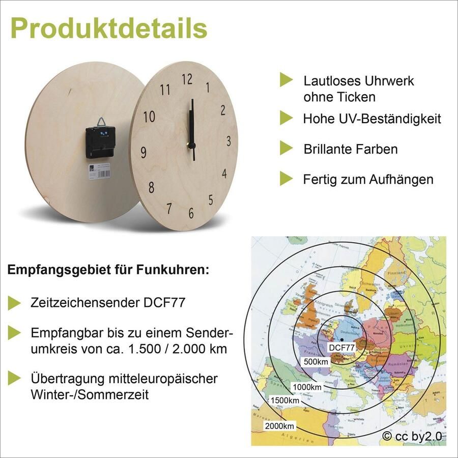 Artland Wandklok Noordzeestrand met meeuwen optioneel verkrijgbaar met kwarts- of radiografisch uurwerk geruisloos zonder tikkend geluid