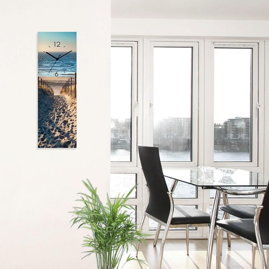 Artland Wandklok Weg naar het Noordzeestrand zonsondergang optioneel verkrijgbaar met kwarts- of radiografisch uurwerk geruisloos zonder tikkend geluid - Foto 4